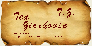 Tea Ziriković vizit kartica